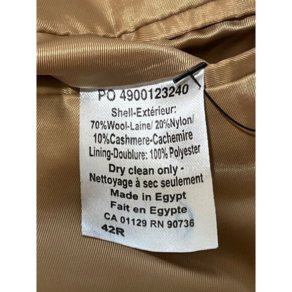 Lauren Ralph Lauren Black Label Cashmere Wool Long Coat Italian Tan Camel Men 42 - Picture 6 of 9